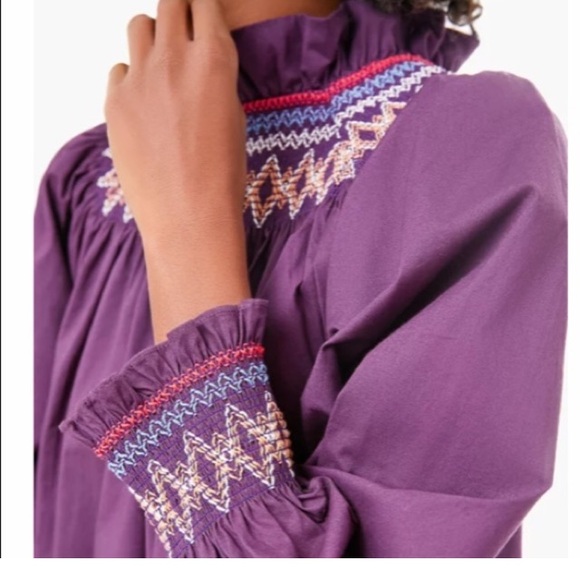 NWOT Tuckernuck Pomander Place purple smocked Wrenley dress M - Picture 4 of 15